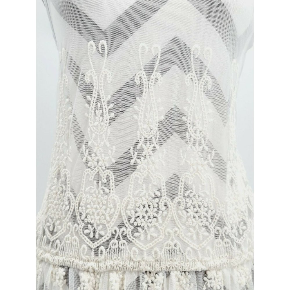 Gypsy Junkies Sasha Floral Embroidered Mesh Maxi Slip Dress Size S/M Filigree - Picture 4 of 12